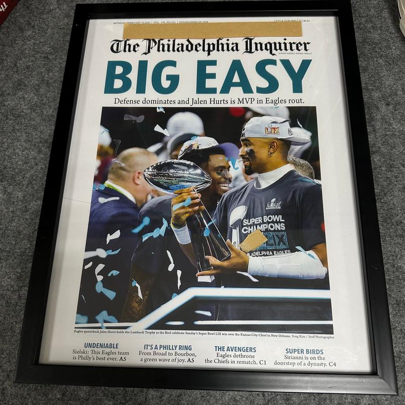 2025 Philadelphia Eagles Big Easy Championship Poster Shirt - Celebrate Jalen Hurts and the Winning Defense