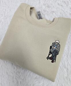 Bernie Sanders Staying Seated Meme Embroidered Crewneck Sweatshirt - Funny Viral Political Apparel