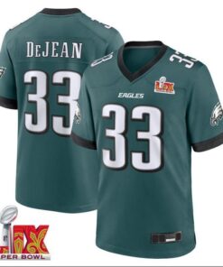 Cooper DeJean #33 Philadelphia Eagles Super Bowl LIX Champions Jersey - Midnight Green