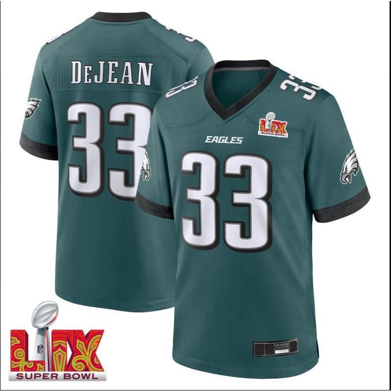 Cooper DeJean #33 Philadelphia Eagles Super Bowl LIX Champions Jersey - Midnight Green