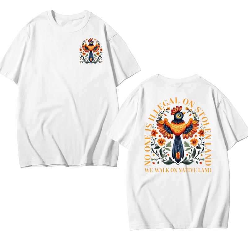 No Human Is Illegal on Stolen Land – Activism T-shirt for Human Rights & Native Justice