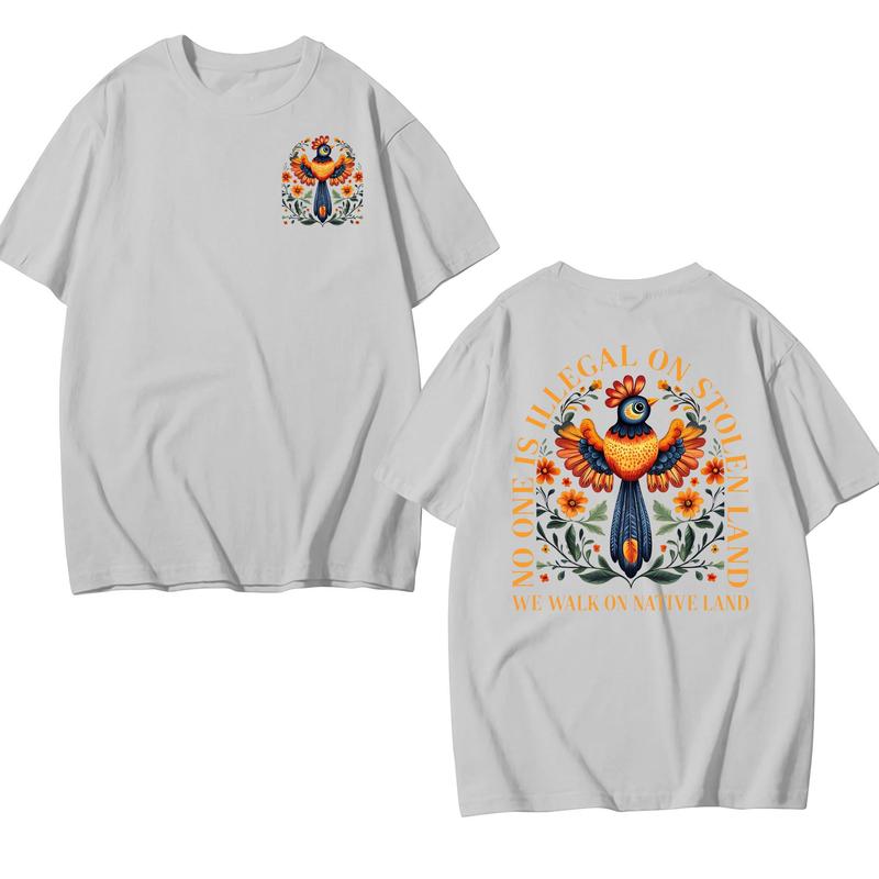 No One Is Illegal on Stolen Land T-Shirt | Human Rights Advocacy | Anti-Racism Activism