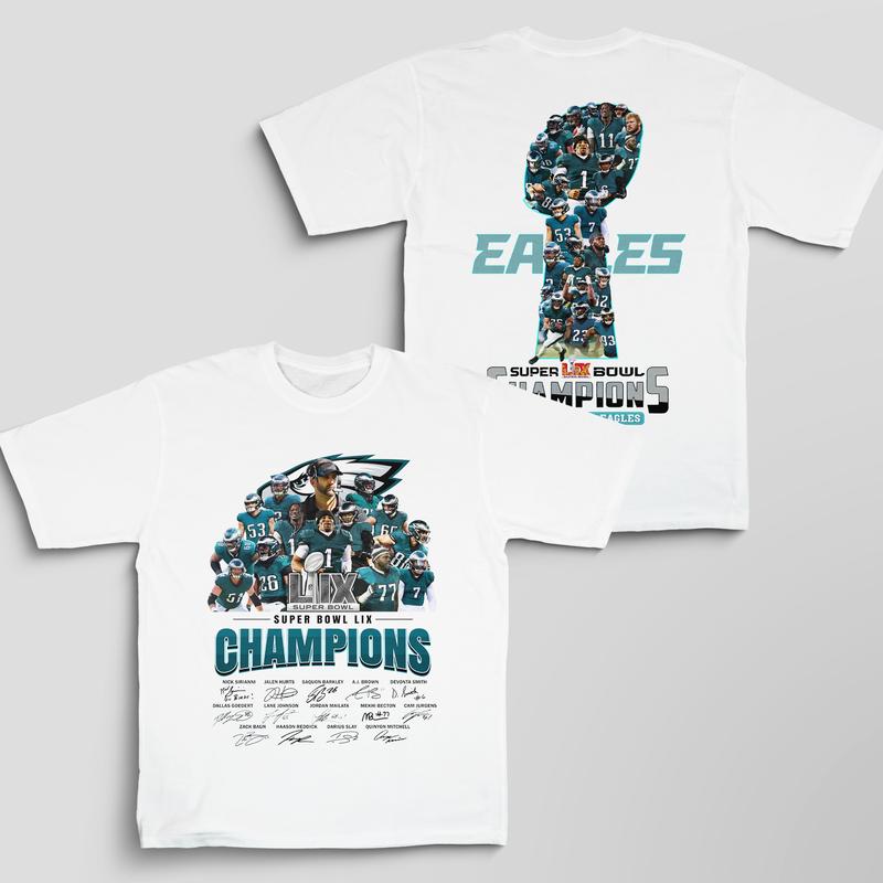 Philadelphia Eagles Super Bowl LII Champions Shirt | Gildan 5000 Heavy Cotton Unisex Crew Neck Tee