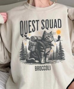 Quest Squad Broccoli Adventure Cat Shirt