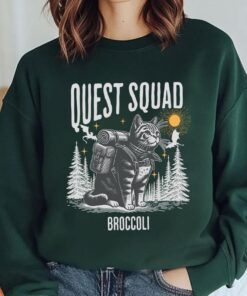Quest Squad Broccoli Adventure Cat Shirt