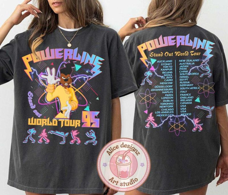 Retro 90s A Goofy Movie Powerline Stand Out World Tour Tee