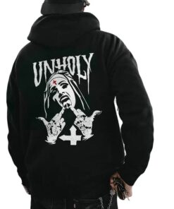 Unholy Nuns: Edgy Men's Hoodie - Embrace Rebellion in Style