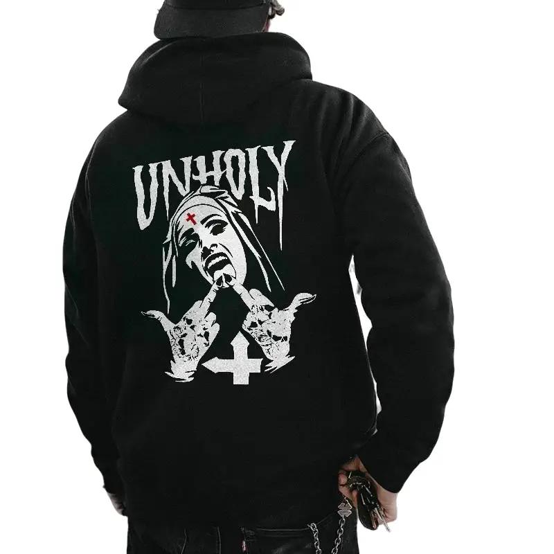 Unholy Nuns: Edgy Men's Hoodie - Embrace Rebellion in Style