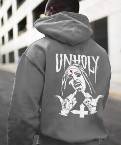 Unholy Nuns: Edgy Men's Hoodie - Embrace Rebellion in Style