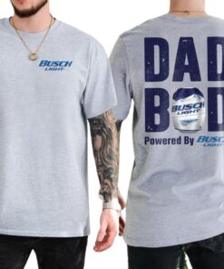 Dad Bod Powered By Busch Light Funny T-Shirt - Perfect Gift for Beer-Loving Dads