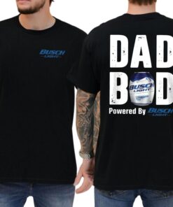Dad Bod Powered By Busch Light Funny T-Shirt - Perfect Gift for Beer-Loving Dads