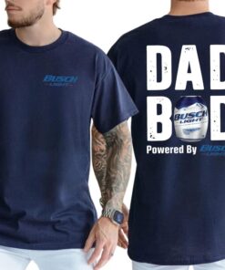 Dad Bod Powered By Busch Light Funny T-Shirt - Perfect Gift for Beer-Loving Dads