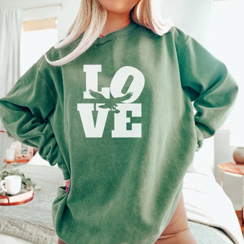 Eagles Love Motivational Crewneck Sweatshirt