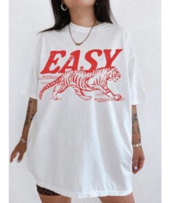 Easy Tiger Vintage Inspired Tee - Trendy Boho Oversized T-Shirt
