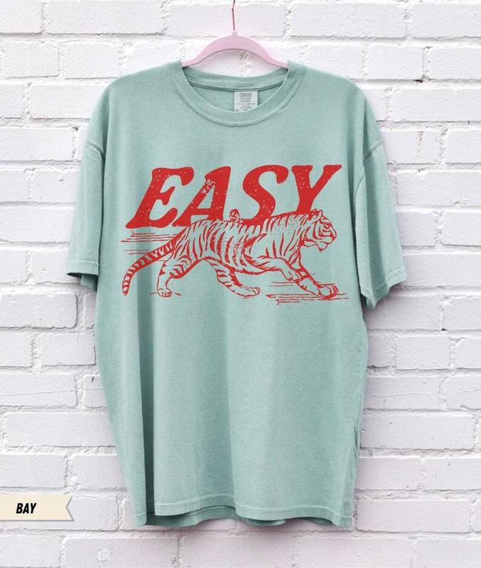Easy Tiger Vintage Inspired Tee - Trendy Boho Oversized T-Shirt