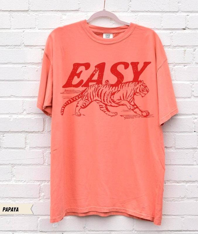 Easy Tiger Vintage Inspired Tee - Trendy Boho Oversized T-Shirt