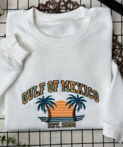 Gulf of Mexico 1550 Embroidered Hoodie - Tropical Heritage Sweatshirt for Map Lovers