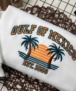 Gulf of Mexico 1550 Embroidered Hoodie - Tropical Heritage Sweatshirt for Map Lovers