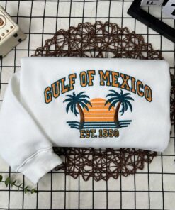 Gulf of Mexico Embroidered Sweatshirt - 1550 Heritage Hoodie for Map Lovers