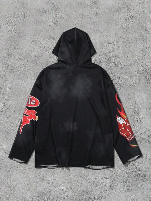 Men's Graphic Hoodie with Motivational Quotes - Casual Streetwear for Spring & Fall