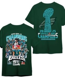 Philadelphia Eagles Super Bowl LIX Champions 2X T-Shirt - Gameday Team Spirit Football Shirt