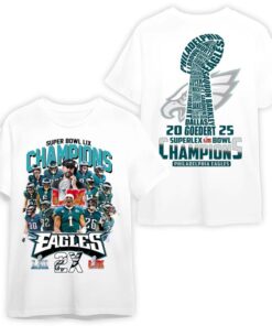 Philadelphia Eagles Super Bowl LIX Champions 2X T-Shirt - Gameday Team Spirit Football Shirt