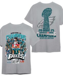 Philadelphia Eagles Super Bowl LIX Champions 2X T-Shirt - Gameday Team Spirit Football Shirt