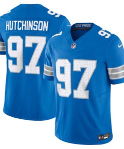 Men's Detroit Lions Aidan Hutchinson Nike Blue Vapor F.U.S.E. Limited Jersey