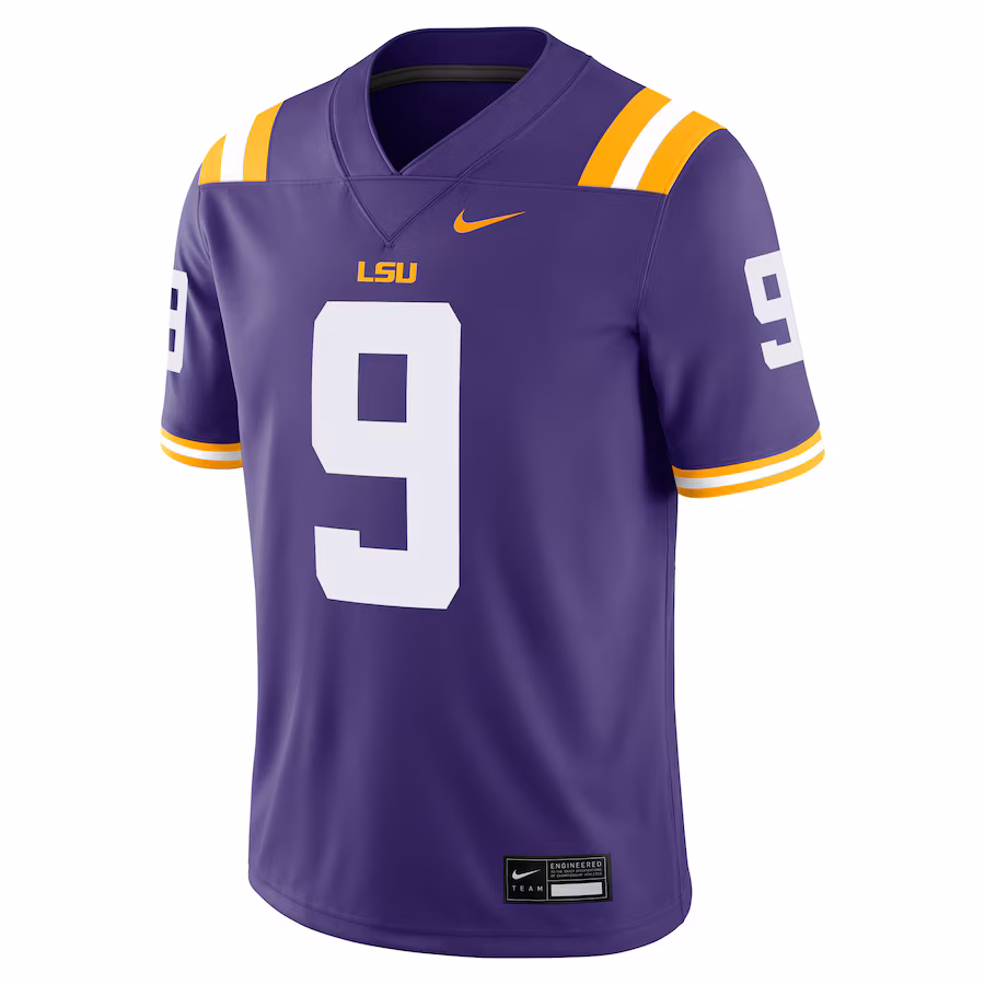 Men's Joe Burrow Purple LSU Tigers Burreaux Alumni Game Jersey - Image 2