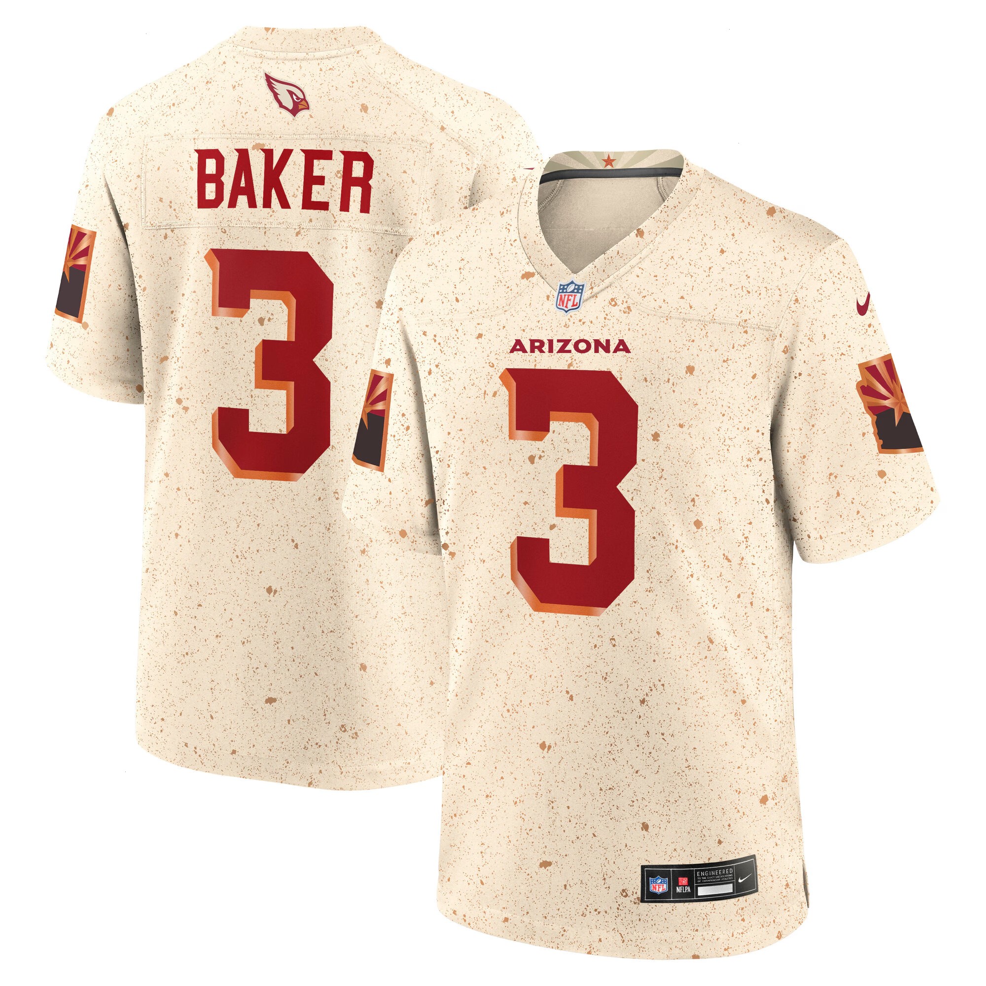 Men's Arizona Cardinals Budda Baker Nike Natural 2025 Rivalries Collection Game Jersey