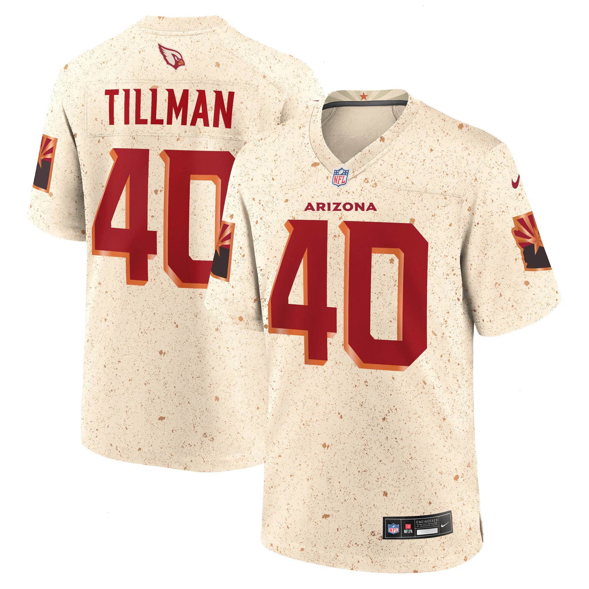 Men's Arizona Cardinals Pat Tillman Nike Natural 2025 Rivalries Collection Retired Player Game Jersey