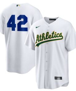 Men's Athletics Nike White Home 2025 Jackie Robinson Day Replica Jersey