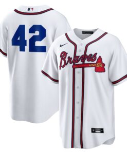 Men's Atlanta Braves Nike White Home 2025 Jackie Robinson Day Replica Jersey
