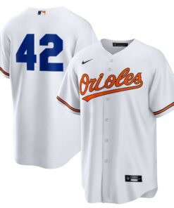 Men's Baltimore Orioles Nike White Home 2025 Jackie Robinson Day Replica Jersey