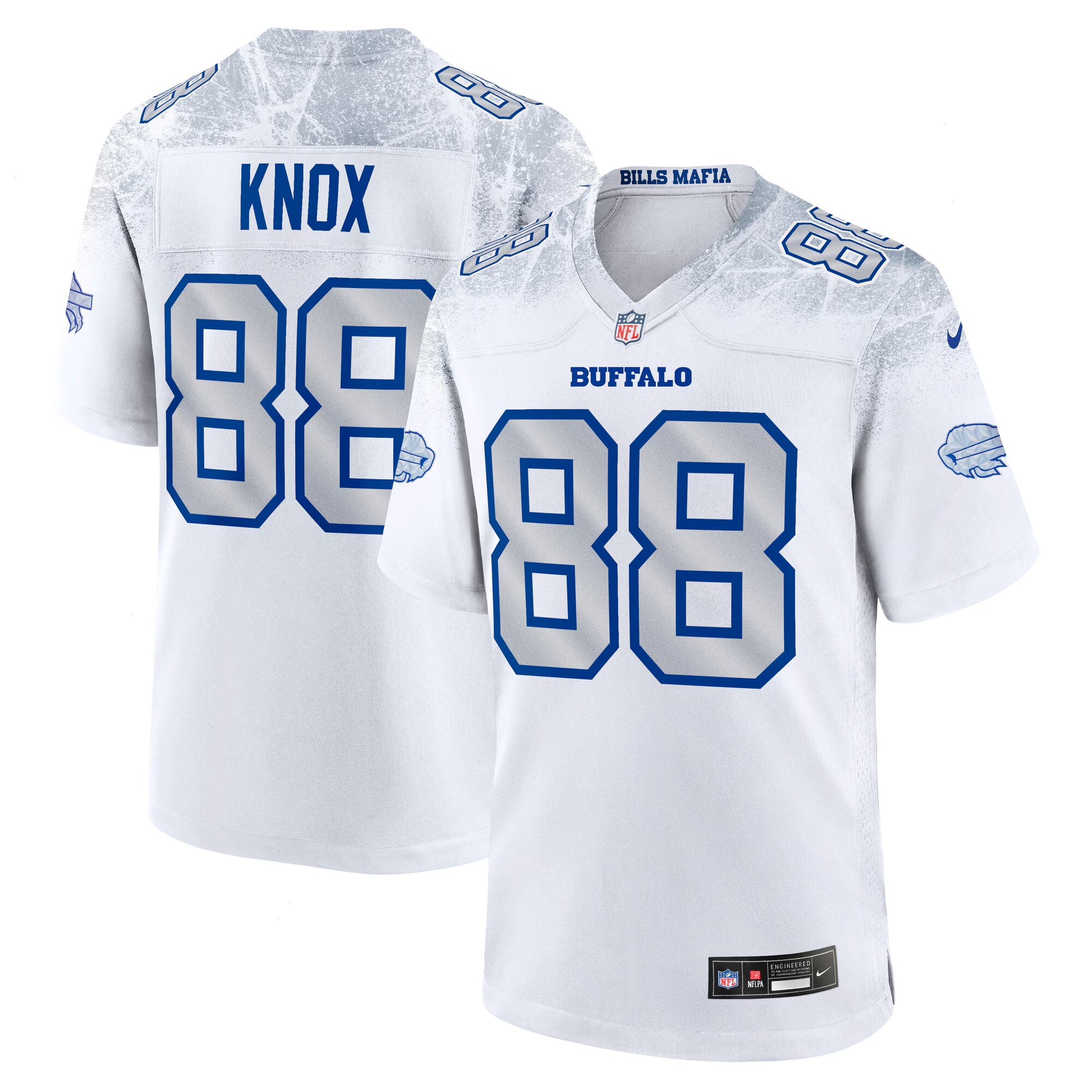 Men's Buffalo Bills Dawson Knox Nike White 2025 Rivalries Collection Game Jersey