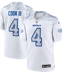 Men's Buffalo Bills James Cook III Nike White 2025 Rivalries Collection Game Jersey