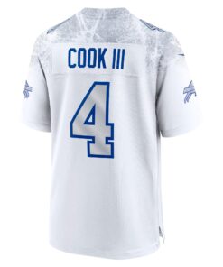 Men's Buffalo Bills James Cook III Nike White 2025 Rivalries Collection Game Jersey