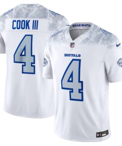 Men's Buffalo Bills James Cook III Nike White 2025 Rivalries Collection Limited Jersey