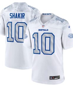 Men's Buffalo Bills Khalil Shakir Nike White 2025 Rivalries Collection Game Jersey