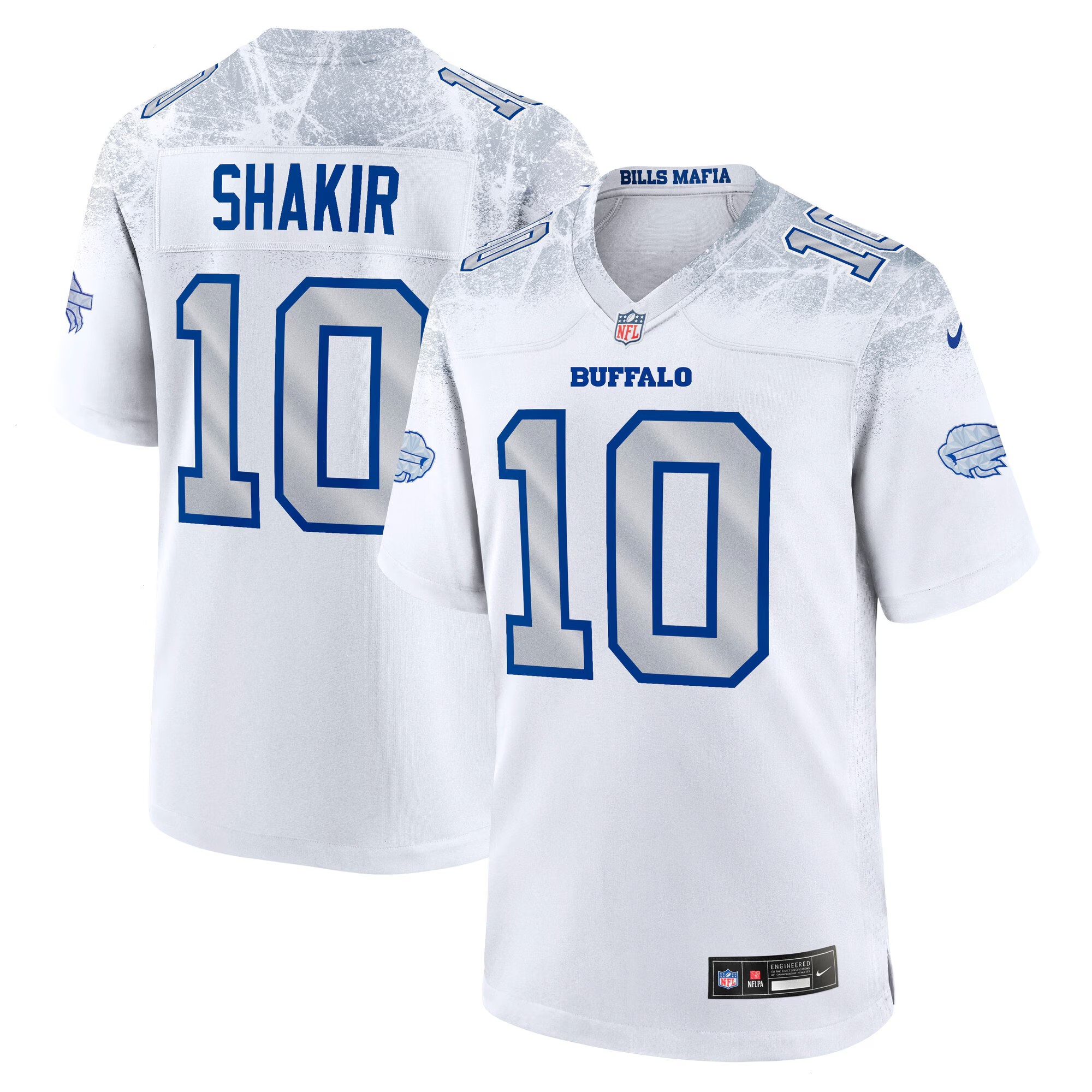 Men's Buffalo Bills Khalil Shakir Nike White 2025 Rivalries Collection Game Jersey