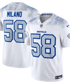 Men's Buffalo Bills Matt Milano Nike White 2025 Rivalries Collection Limited Jersey
