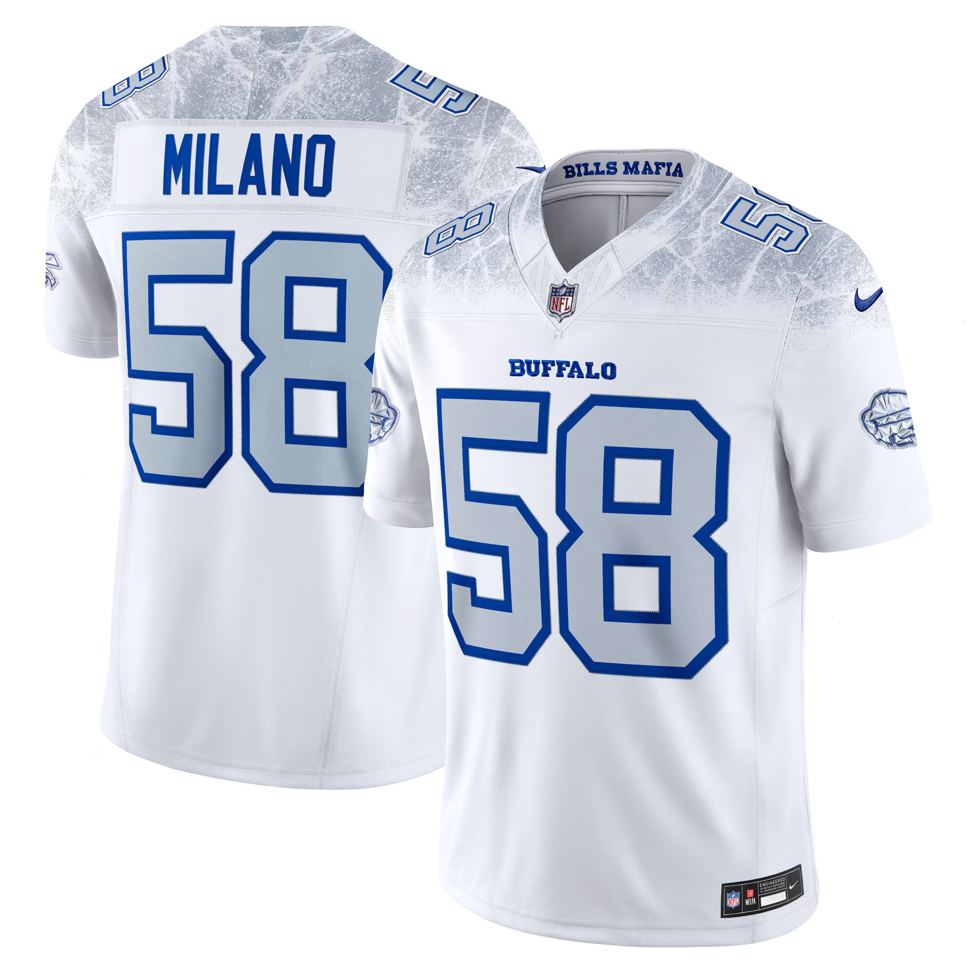 Men's Buffalo Bills Matt Milano Nike White 2025 Rivalries Collection Limited Jersey