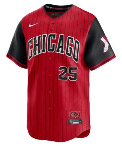 Men's Chicago White Sox Andrew Vaughn Nike Red/Black 2025 City Connect Limited Player Jersey