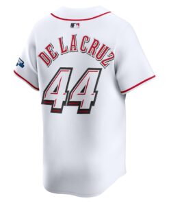 Men's Cincinnati Reds Elly De La Cruz Nike White 2025 MLB Speedway Classic Home Replica Jersey