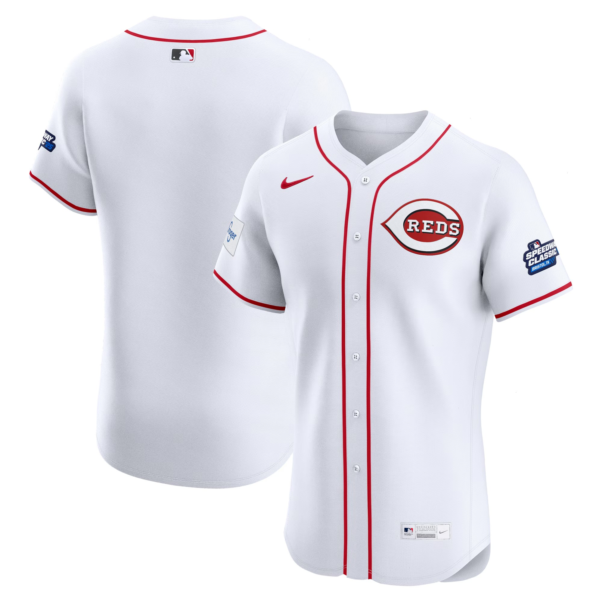 Men's Cincinnati Reds Nike White 2025 MLB Speedway Classic Home Elite Jersey