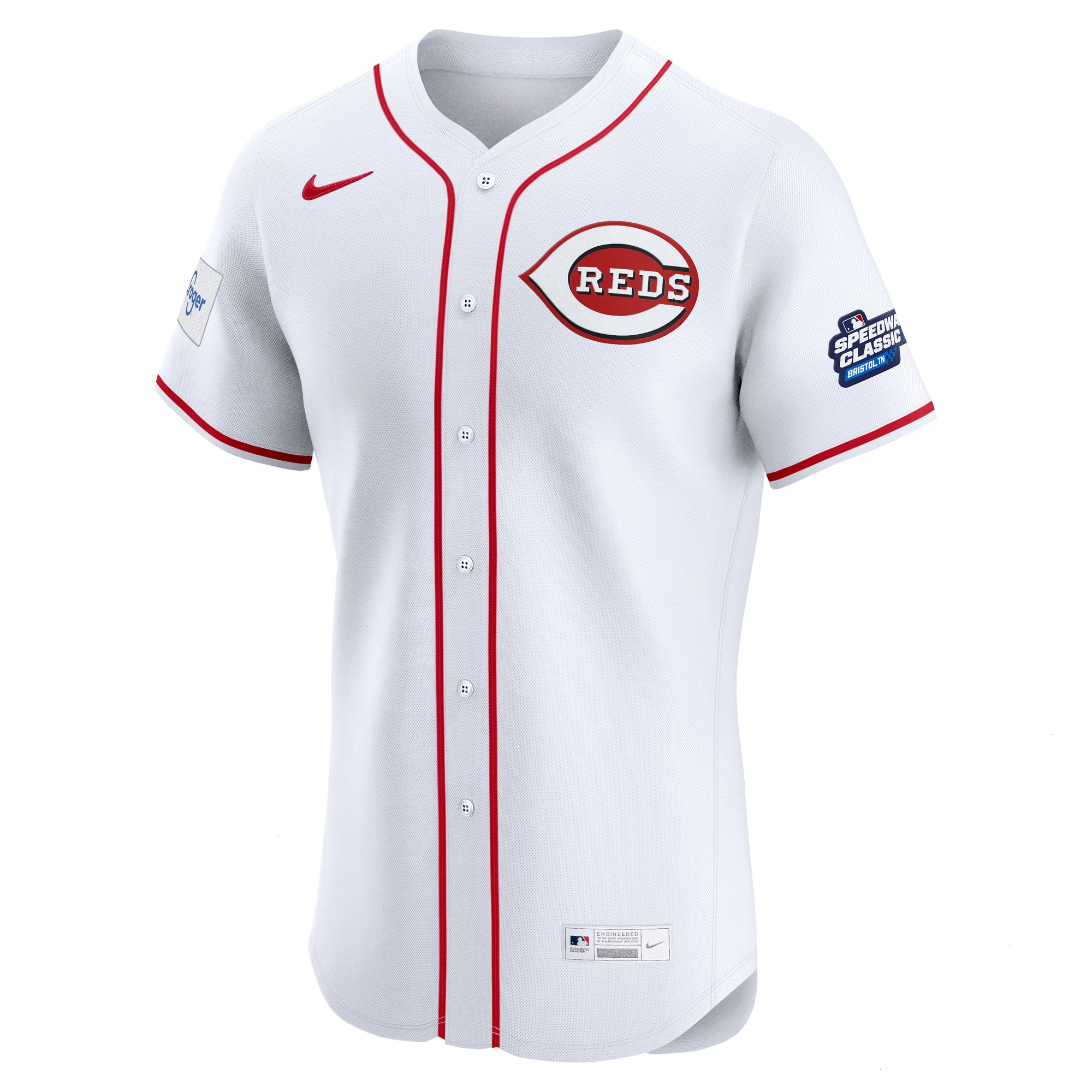 Men's Cincinnati Reds Nike White 2025 MLB Speedway Classic Home Elite Jersey