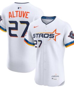 Men's Houston Astros Jose Altuve Nike White 2025 City Connect Elite Player Jersey