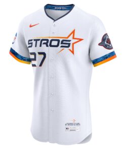 Men's Houston Astros Jose Altuve Nike White 2025 City Connect Elite Player Jersey