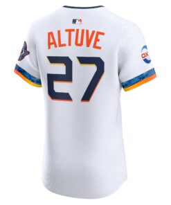 Men's Houston Astros Jose Altuve Nike White 2025 City Connect Elite Player Jersey