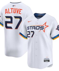 Men's Houston Astros Jose Altuve Nike White 2025 City Connect Limited Player Jersey